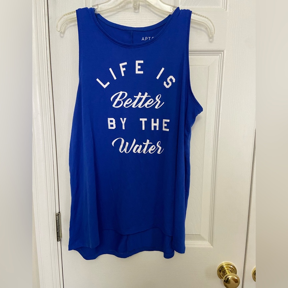 Life is better by the water sleeveless top
